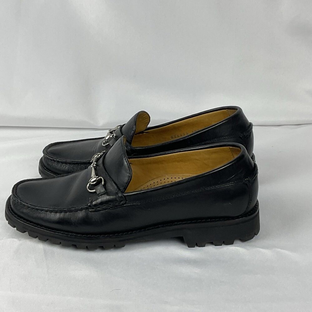 Cole Haan Black Leather Horsebit Lug Sole Loafers Women Sz 5.5